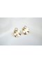 Kp152 Gold Cross Textured Stone Earrings (Length 17 mm) - 2