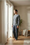 100% Cotton New Season 2026 Buttoned Collar Men's Pajama Set - 2