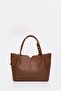 Women's Scarf Detailed Long Strap Handbag Brown - 6