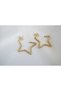 Kp151 Gold Burgu Star Earrings (Length 30 mm)