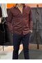 Gabardine Woven Snap-Closure Pocket Slim Fit Overshirt – Long Sleeve Casual Men's Shirt - 3