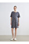 Gray Crew Neck Heart Patterned Women's Nightgown - 2