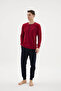 100% Cotton New Season 2026 Buttoned Collar Elastic Cuffs Men's Pajama Set - 8