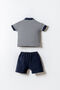 Baby Boy Navy Blue Shorts Set - 4