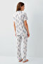 Women's White Shirt Pajama Suit - 4