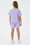 Girl's Crew Neck Embroidered Summer Regular Fit Purple Shorts Set Us2528-C-V3 - 4