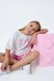 Girl's Crew Neck Embroidered Summer Regular Fit Pink Shorts Set Us2507-C-V1 - 2