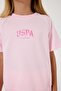 Girl's Crew Neck Embroidered Summer Regular Fit Pink Shorts Set Us2528-C-V2 - 3