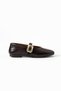 Women's Ballet Shoes with Gold Buckle, Stylish, Lightweight, Orthopedic, Noiseless Sole