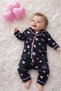 100% Cotton Little Heart Patterned Top and Bottom Baby Girl Pajama Set