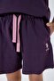 Girl's Crew Neck Embroidered Summer Regular Fit Purple Shorts Set Us2501-C-V2 - 3