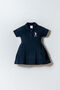 Baby Girl Polo Collar Embroidered Summer Regular Fit Navy Blue Dress Usb2961-C-V1