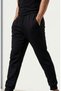 Black Men's Sweatpants 2 Thread Cotton Drawstring Elastic Waist Leg Elastic Comfortable Fit Single Bottom
