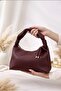 Bordo Luna Hobo Pebble Velvet Shoulder and Hand Bag