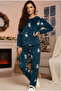 Petrol Rengi Penguen Desenli Polar Winter Knitted Pajama Set - 2