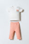 Baby Girl Zippered Collar Embroidered Summer Regular Fit White 3-Piece Baby Set Usb2990-C-V1 - 3