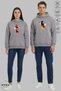 Lover Couple Combination Minnie Mickey Printed Hoodie Hooded Fleece-Lined Oversized Sweatshirt 2-Piece Set