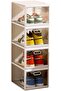 Transparent Shoe Boxes With Door, Foldable Stackable white - 3