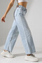 High Waist Light Blue Wide Leg Jeans - 4