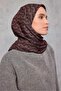 Cotton Polyester Soft Scarf Geometric Pattern Cinnamon Brown 90X90 - 6