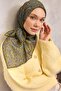 وشاح ناعم من القطن والبوليستر بنقشة زهور مدخنة وملمس غير قابل للانزلاق مقاس 90x90 - 4