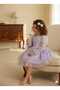 Lilac Long Tulle Sleeve Detail Tutu Baby Girl Dress - 3