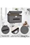 Foldable Storage Boxes Set, Grey Fabric, Stackable Organizers - 3