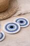 Hand Knitted Evil Eye Patterned Coasters – Set of 4, Eye Decorative Coasters - 3
