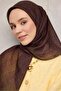 وشاح ناعم من القطن والبوليستر باللون الأسود الفاتح بنمط هندسي مضاد للانزلاق وملمس مميز مقاس 90x90 - 4