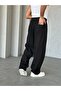 Textured Gabardine Baggy Pants Black W - 3