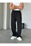 Textured Gabardine Baggy Pants Black W - 2