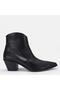 Large Size Women's Genuine Leather Cowboy Heel Boots 41-42-43-44-45 Black - 2