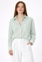 Women's Green 100% Linen Relaxed Fit Shirt - 2