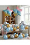 Rainbow Star Balloon Set |   Gold Gray Baby Blue Metallic Party Decor 32 Pieces - 2