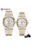 Luxury Couple Watch Set - Gold & Silver Stainless Steel Water Resistant Quartz Wristwatches