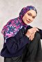 وشاح ناعم من القطن والبوليستر باللون الأزرق الفوشيا بنمط ديزي كبير ومتين 90x90