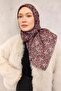 وشاح ناعم من القطن والبوليستر بنمط زهور بلون البرقوق، مضاد للانزلاق، مقاس 90x90 - 3