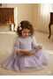 Lilac Long Tulle Sleeve Detail Tutu Baby Girl Dress - 4