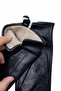 Women's Wool Lined Genuine Leather Gloves - Black - 3