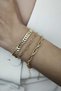 3-Piece Elegant Gold Women's Bracelet Set (Fishbone, Paperclip, Spiral Chain) 15+3 cm - 2