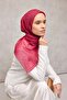 وشاح ناعم من القطن والبوليستر بنمط هندسي فوشيا 90x90 - 2