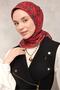 Cotton Polyester Soft Scarf Red Background Mink-Black Lily Patterned Non-Slip Buckle 90X90