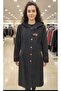 Seri̇ End Seyyar K Hooded Women's Leather Buttoned Coat with a Length of 120cm