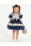 Girl's Evening Dress Ball Gown & Special Occasion Balloon Sleeve Floral Detail with Bag and Crown Gift