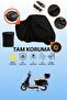 Black Rear Bag and Lock Compatible Falcon Cooper 50 Efi Compatible Motorcycle Tarpaulin