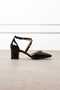 New Season Women's High-Heeled Shoes Black Patent Leather Comfortable Heel 5cm