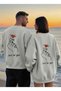 Just for You Written Couple Combination Regular Sweatshirt 2-Piece Set 100% Cotton