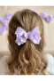 Three-Dimensional Daisy Motif Lilac Color Tulle Bow Clip Buckle