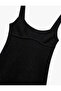 Silvery Bow Detailed Square Collar Black Women's Dress 6Wak80044Fk - 6