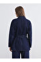 Indigo Shirt Collar Belted Women's Jean Jacket - 4